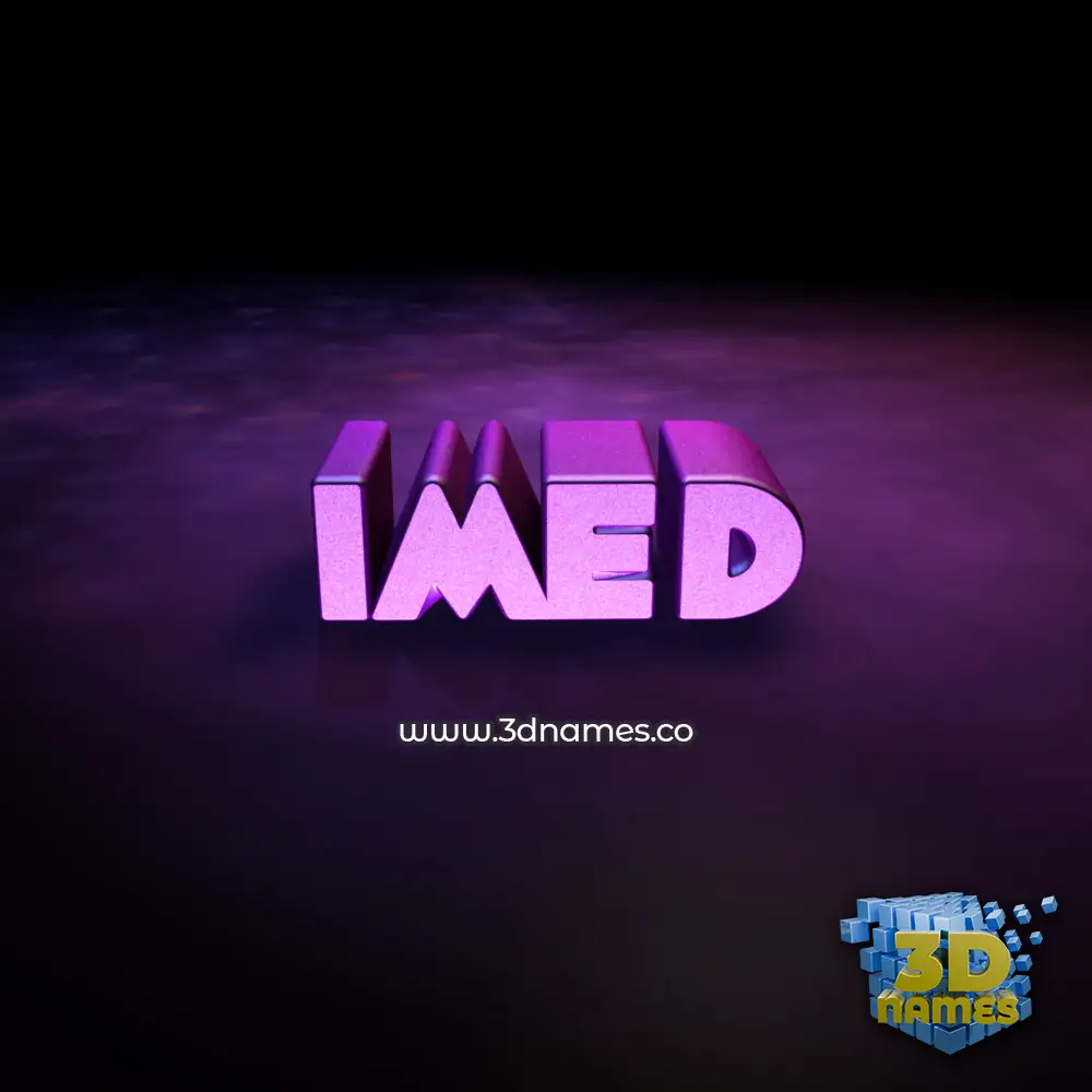 imed in Big Purple style - 3D name wallpaper