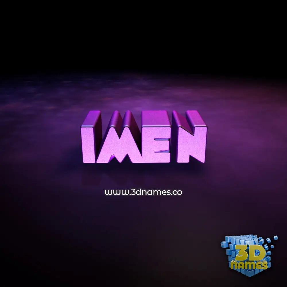imen in Big Purple style - 3D name wallpaper