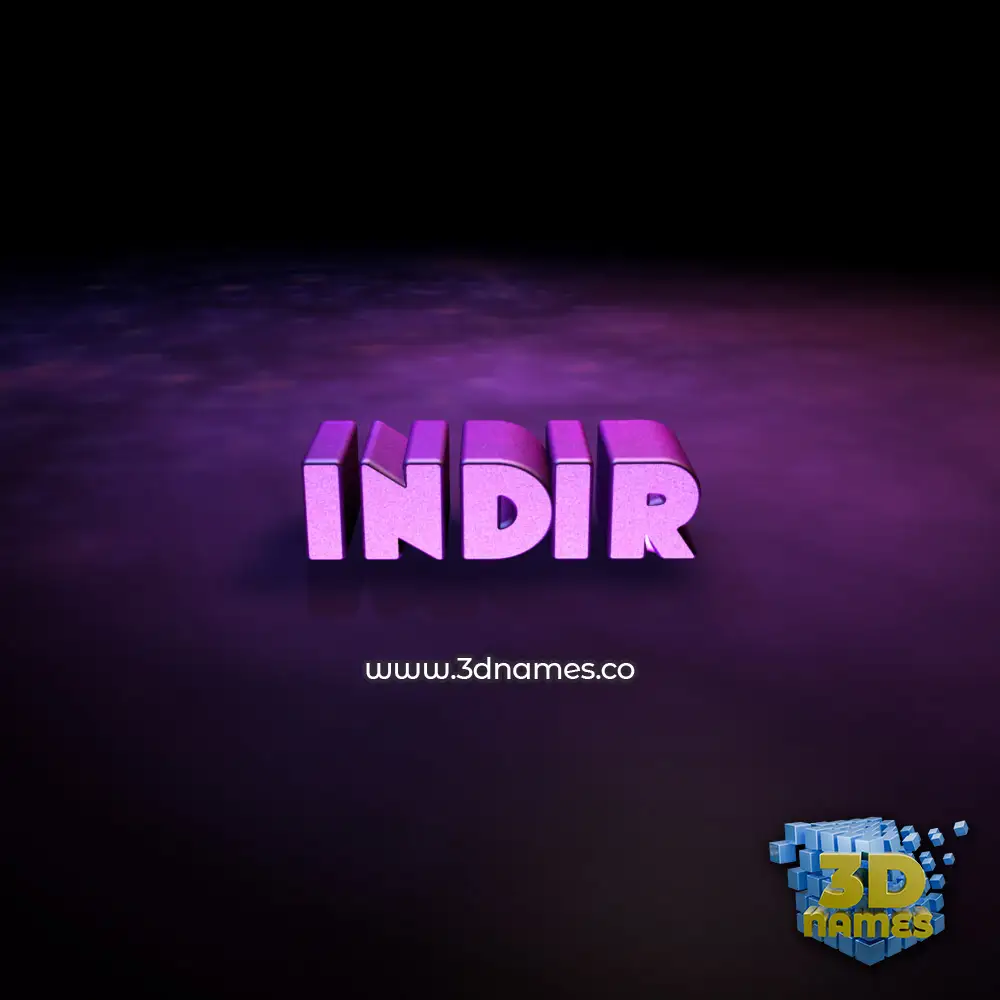 indir in Big Purple style - 3D name wallpaper