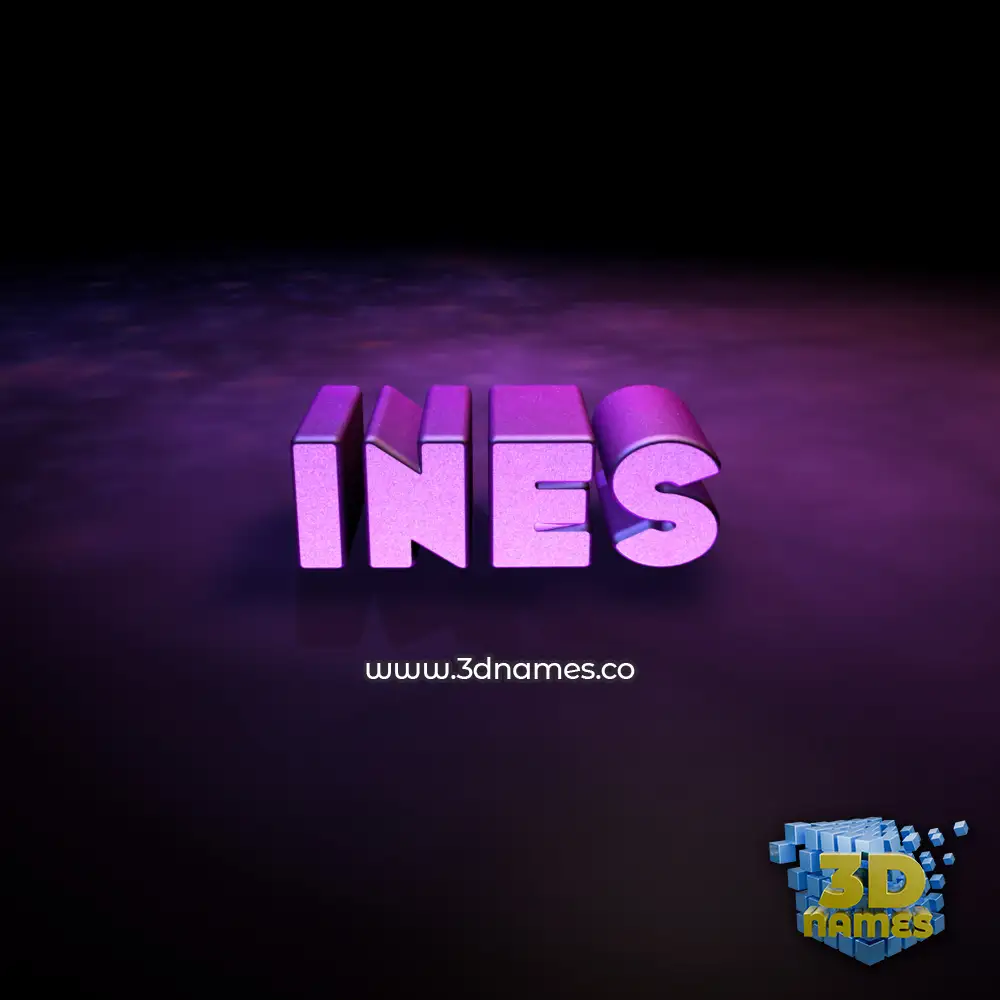 ines in Big Purple style - 3D name wallpaper
