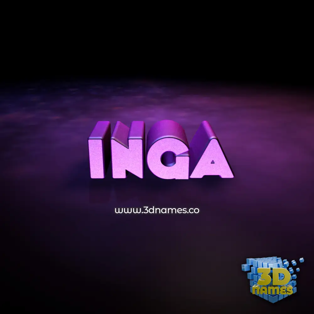 inga in Big Purple style - 3D name wallpaper