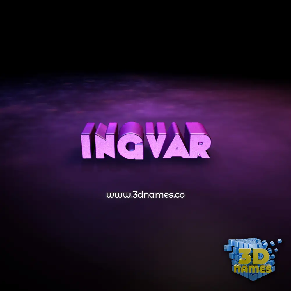 ingvar in Big Purple style - 3D name wallpaper
