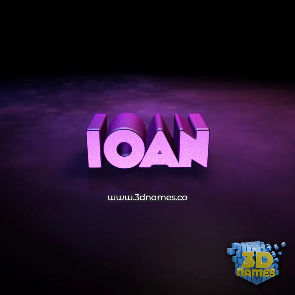ioan in Big Purple style - 3D name wallpaper