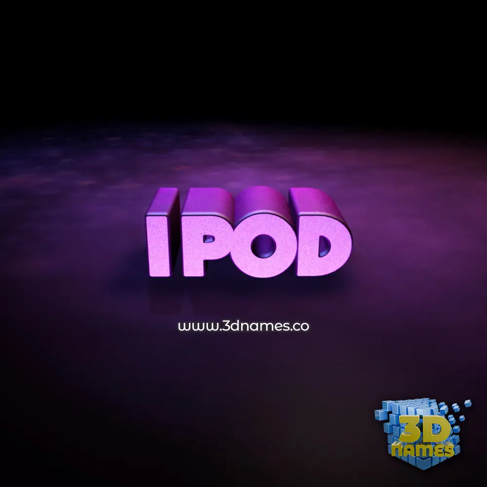 ipod in Big Purple style - 3D name wallpaper