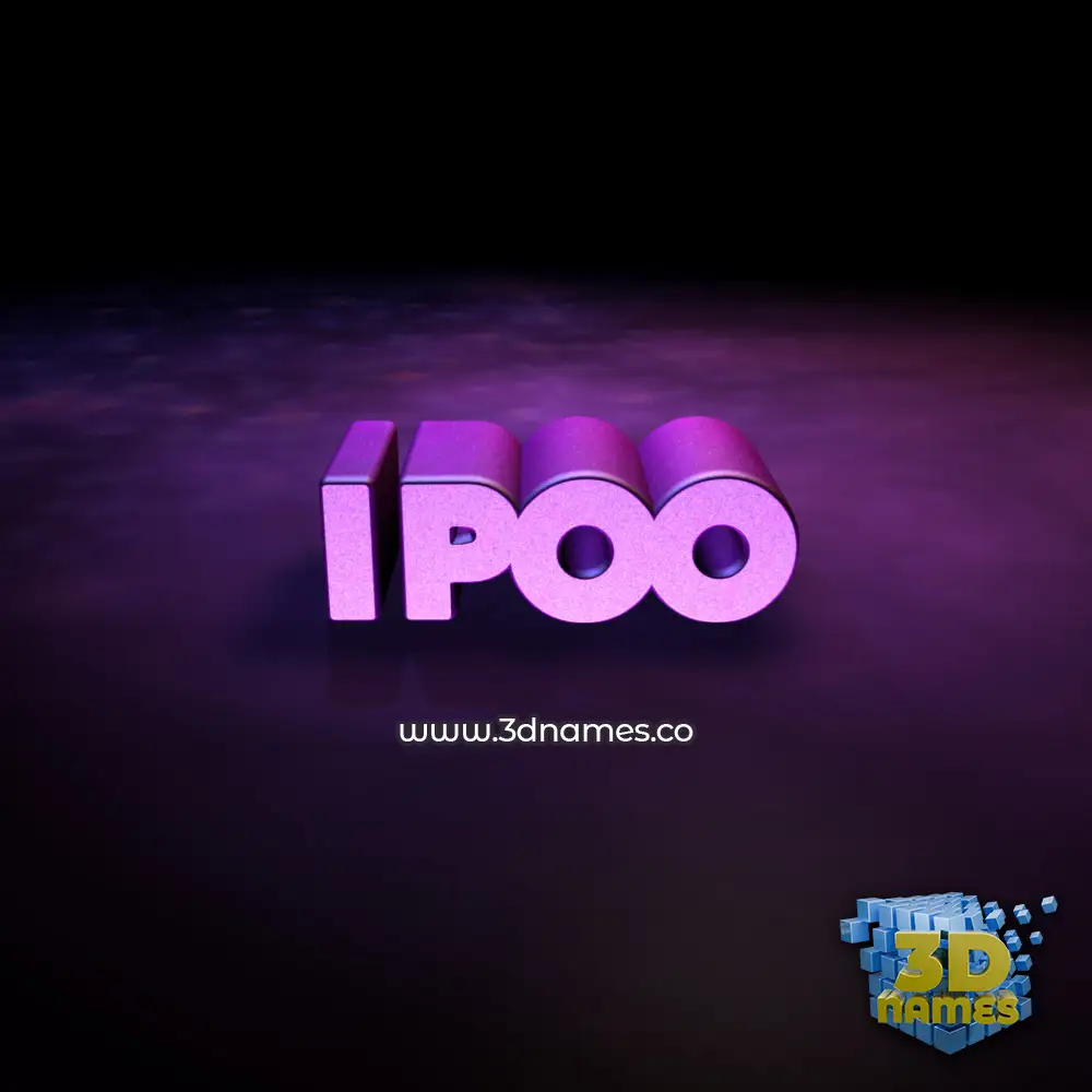 ipoo in Big Purple style - 3D name wallpaper