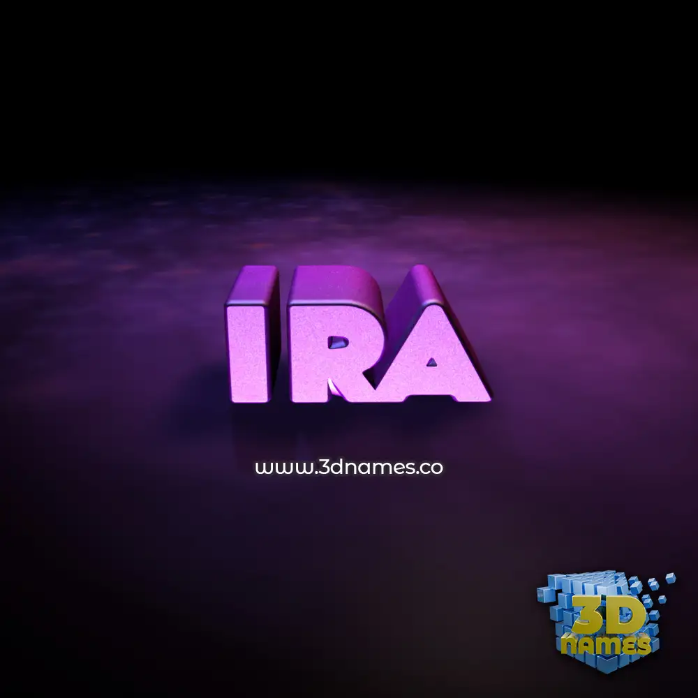 ira in Big Purple style - 3D name wallpaper