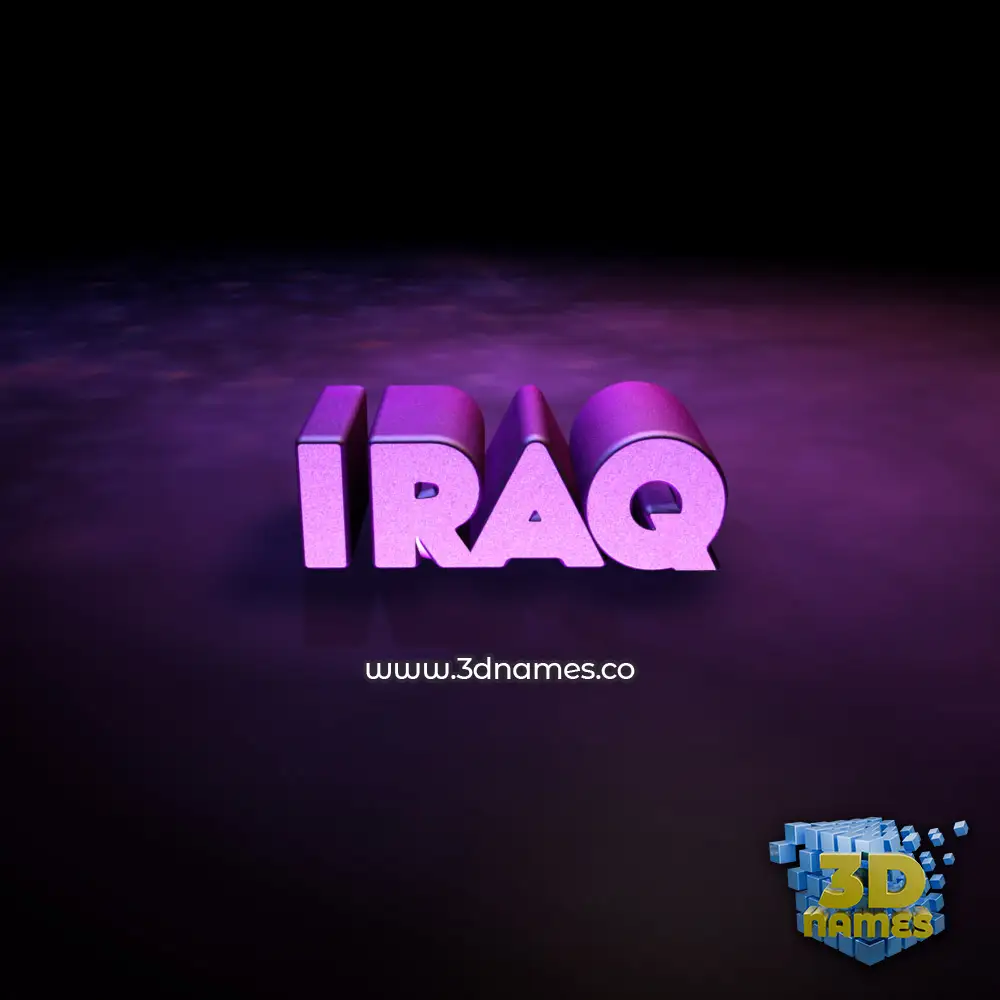 iraq in Big Purple style - 3D name wallpaper
