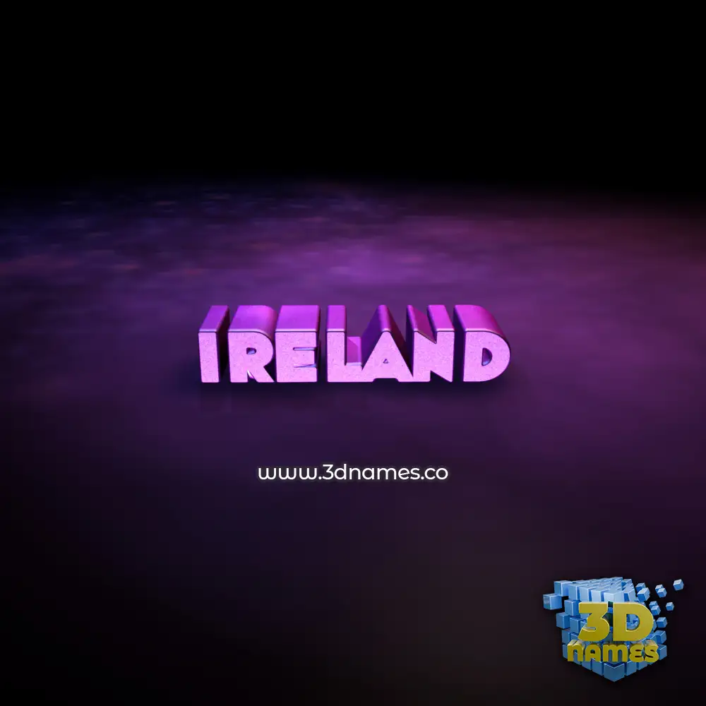 ireland in Big Purple style - 3D name wallpaper