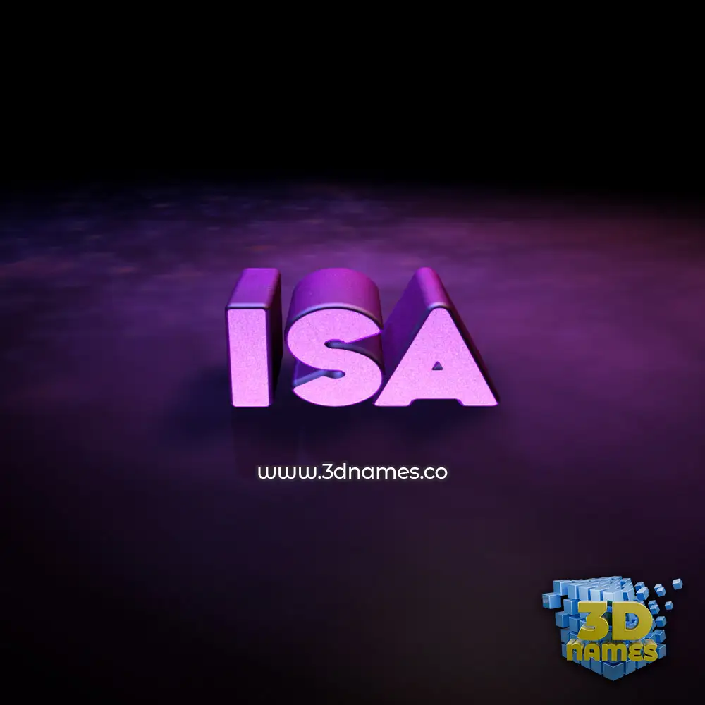 isa in Big Purple style - 3D name wallpaper