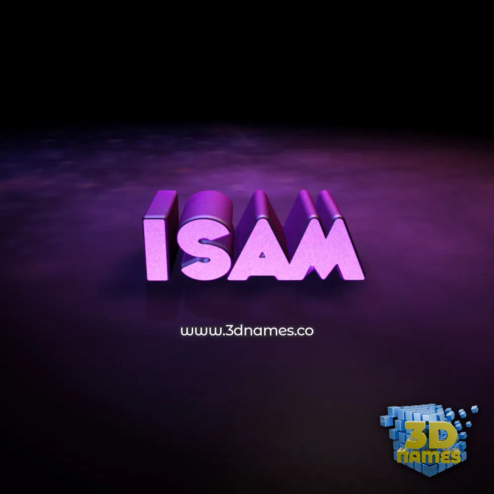 isam in Big Purple style - 3D name wallpaper
