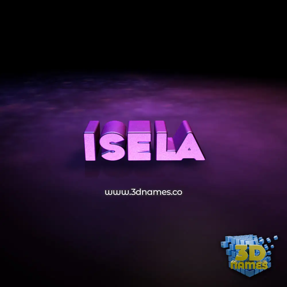 isela in Big Purple style - 3D name wallpaper