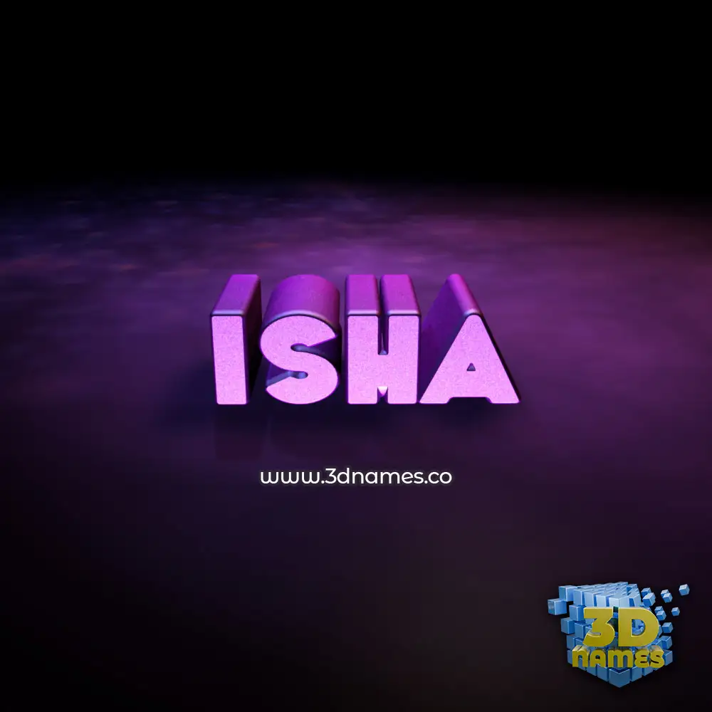 isha in Big Purple style - 3D name wallpaper