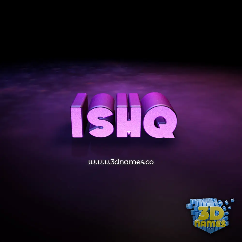 ishq in Big Purple style - 3D name wallpaper