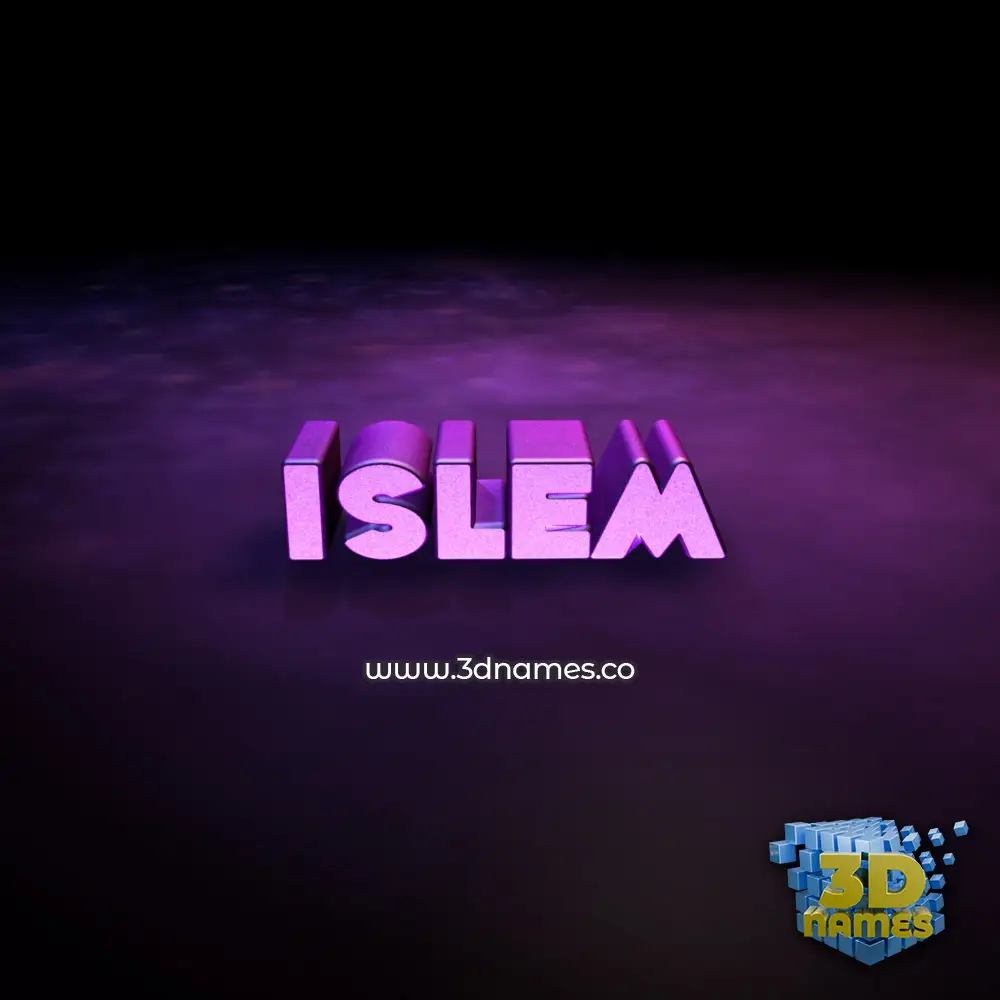 islem in Big Purple style - 3D name wallpaper