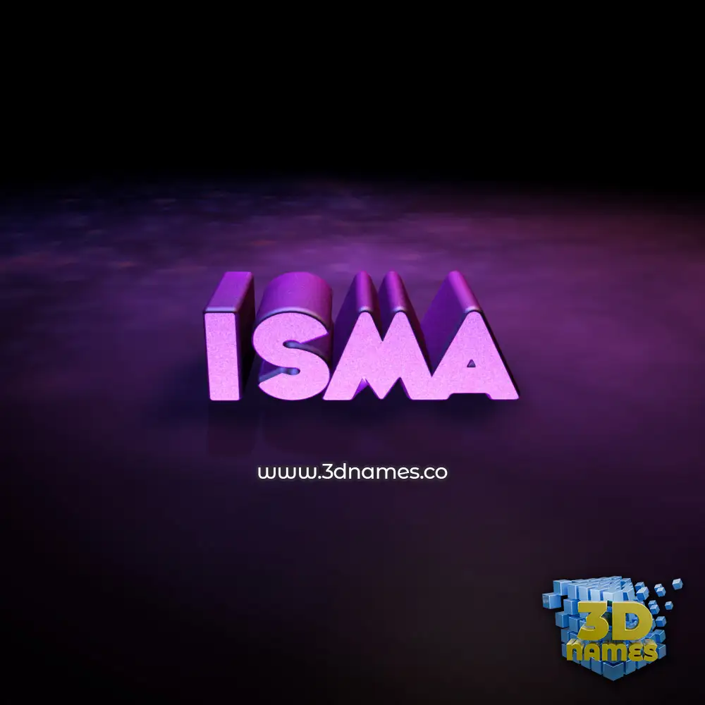 isma in Big Purple style - 3D name wallpaper
