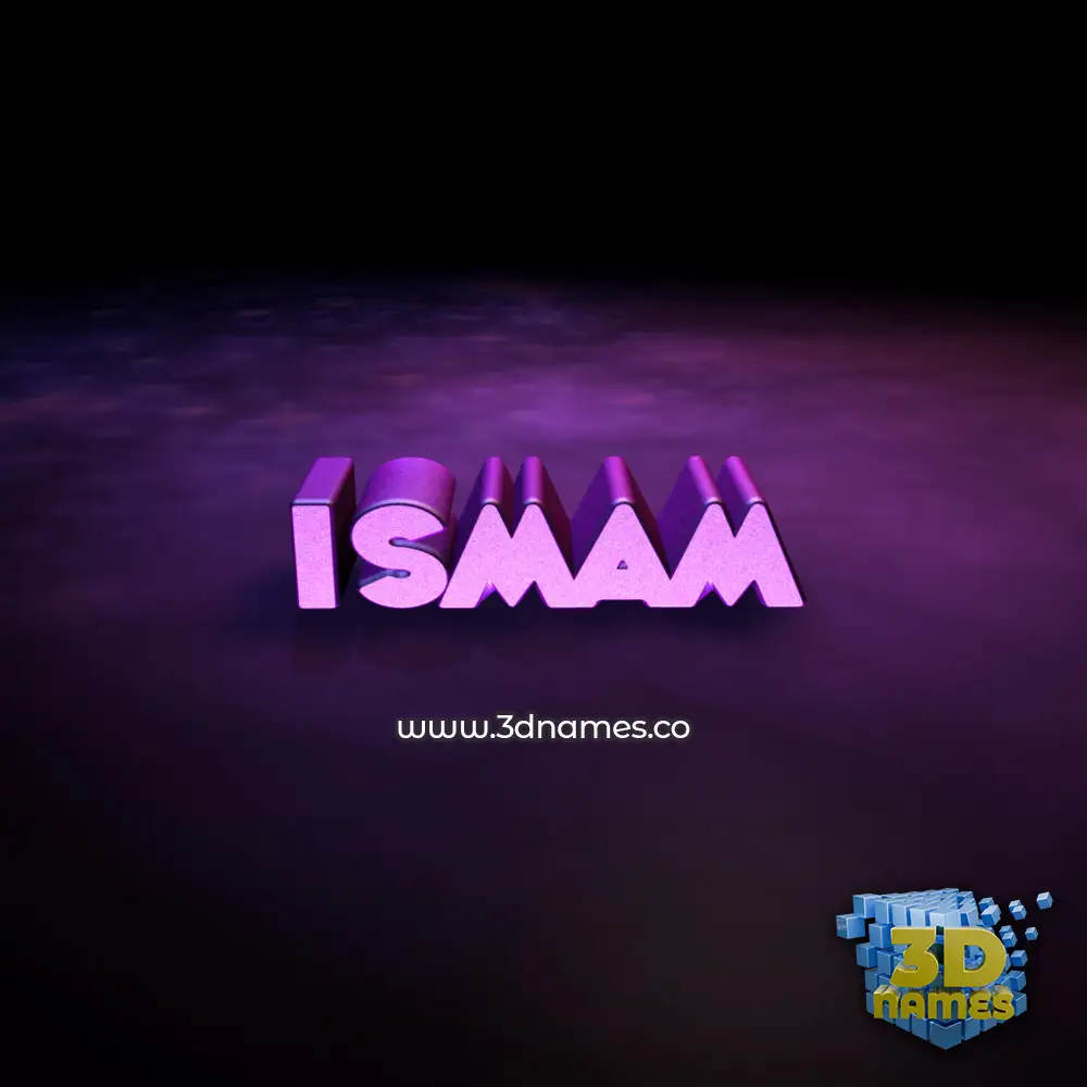 ismam in Big Purple style - 3D name wallpaper