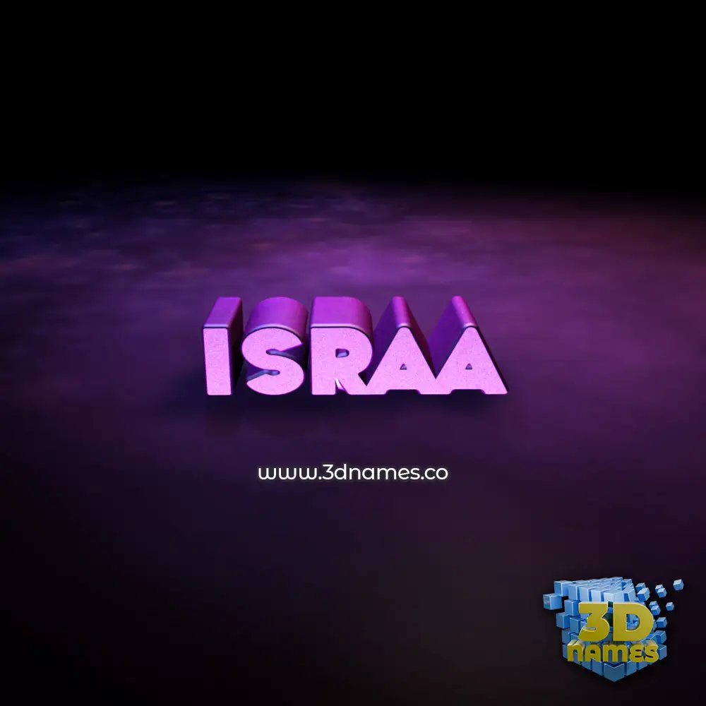 israa in Big Purple style - 3D name wallpaper