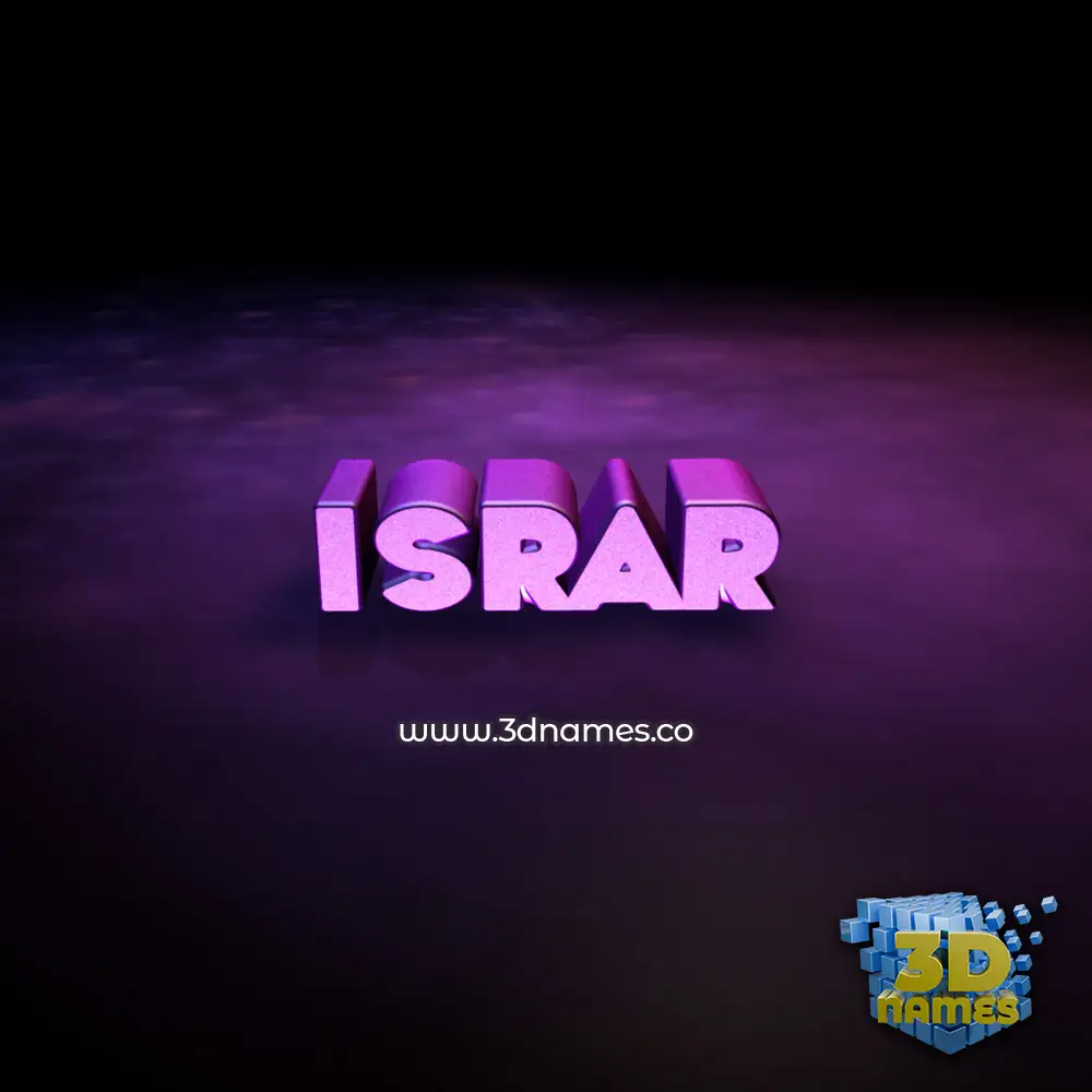 israr in Big Purple style - 3D name wallpaper