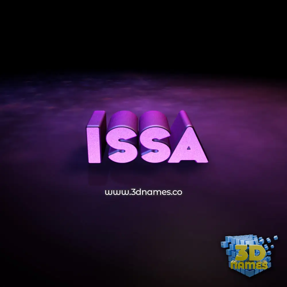 issa in Big Purple style - 3D name wallpaper