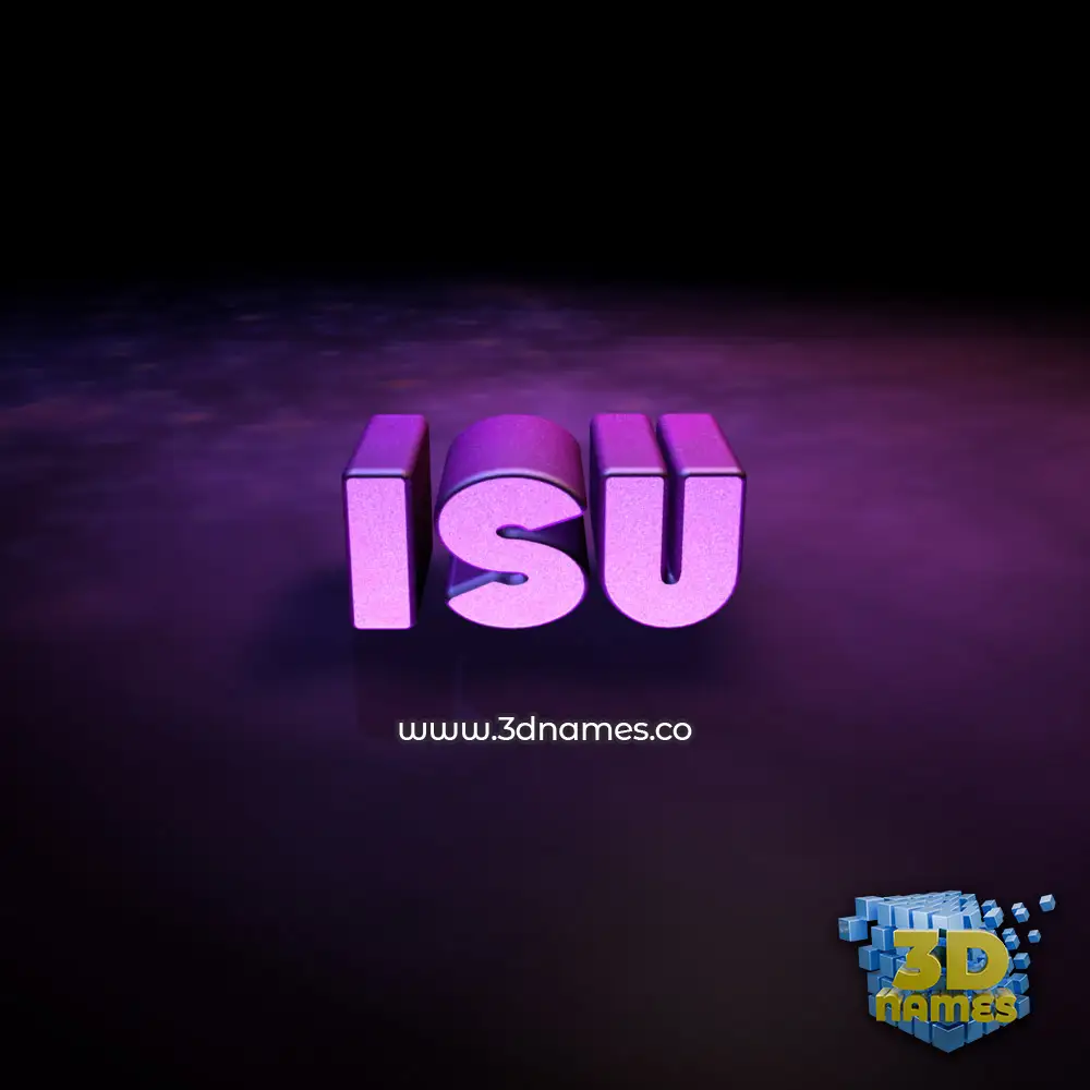 isu in Big Purple style - 3D name wallpaper