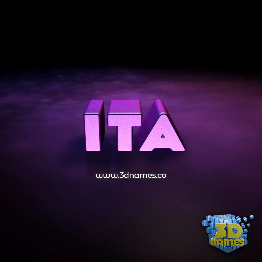 ita in Big Purple style - 3D name wallpaper
