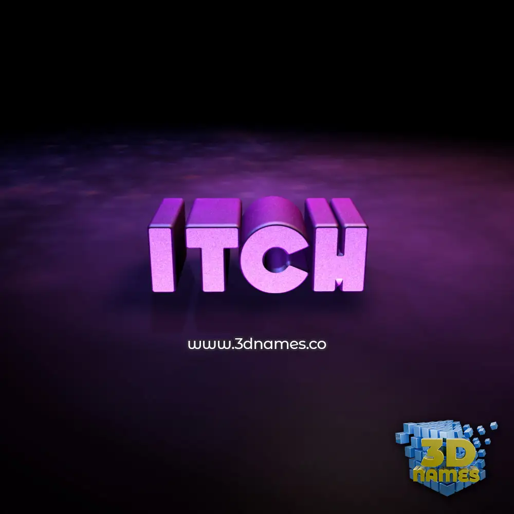 itch in Big Purple style - 3D name wallpaper