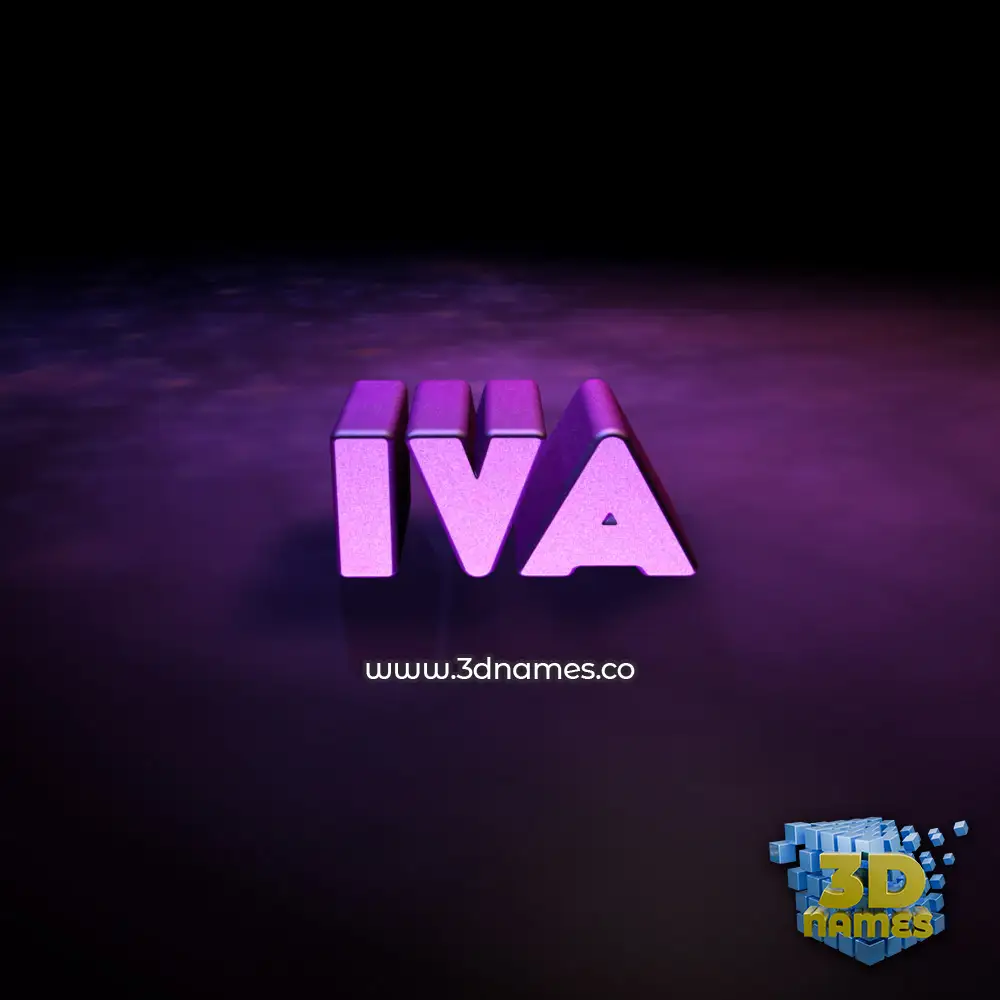 iva in Big Purple style - 3D name wallpaper