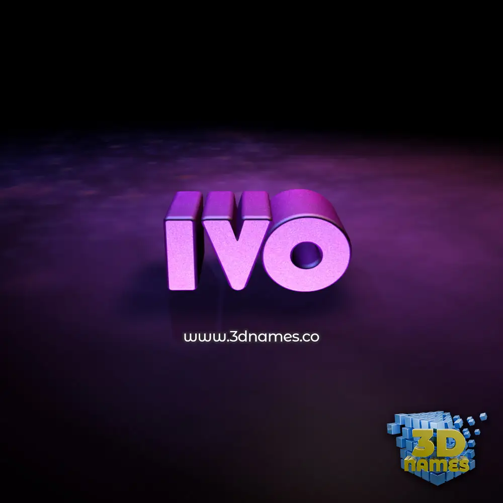 ivo in Big Purple style - 3D name wallpaper