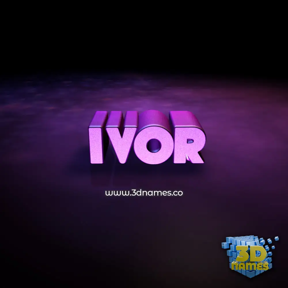 ivor in Big Purple style - 3D name wallpaper