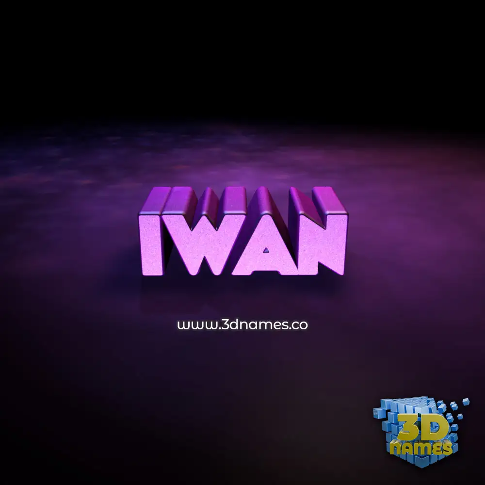 iwan in Big Purple style - 3D name wallpaper