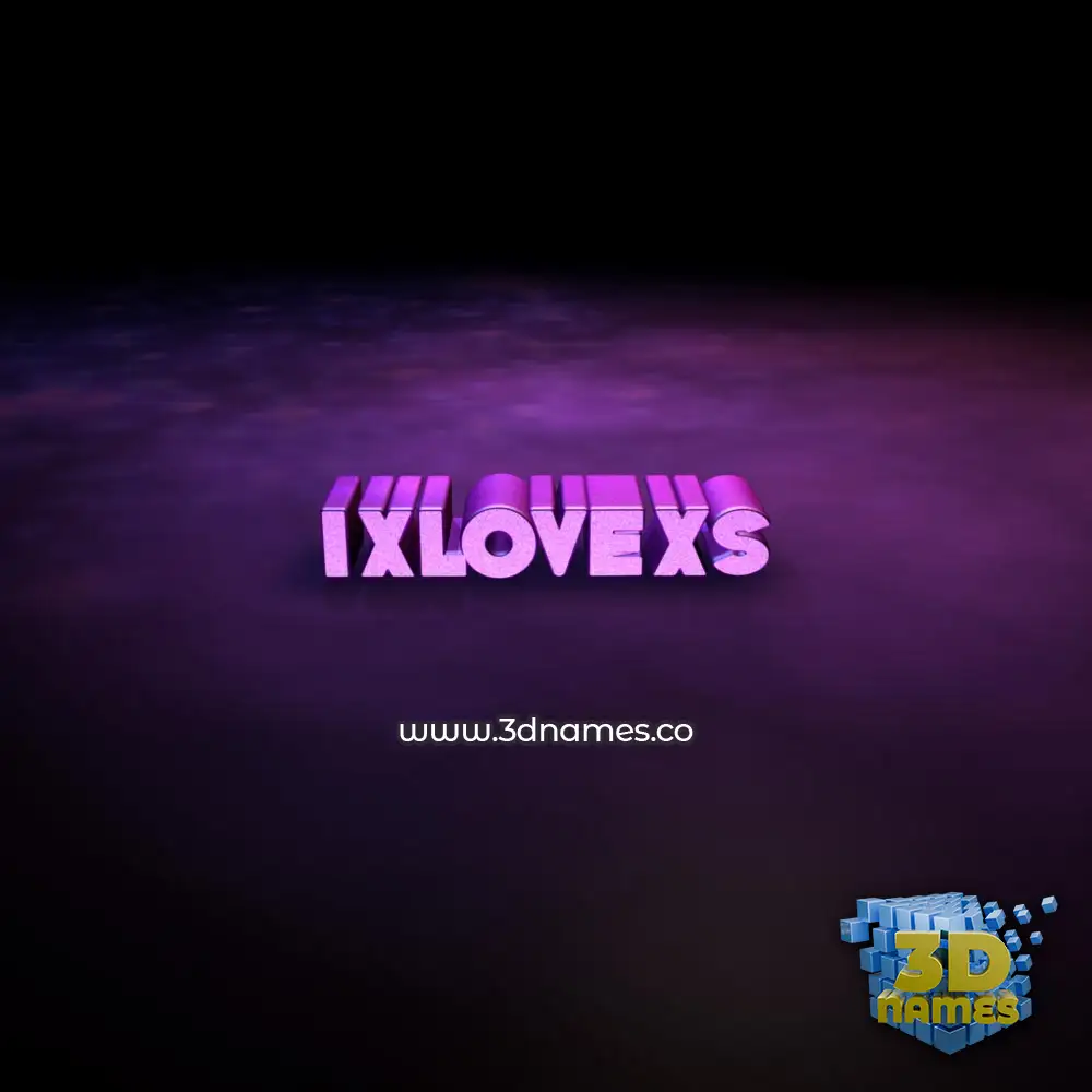 ixlovexs in Big Purple style - 3D name wallpaper