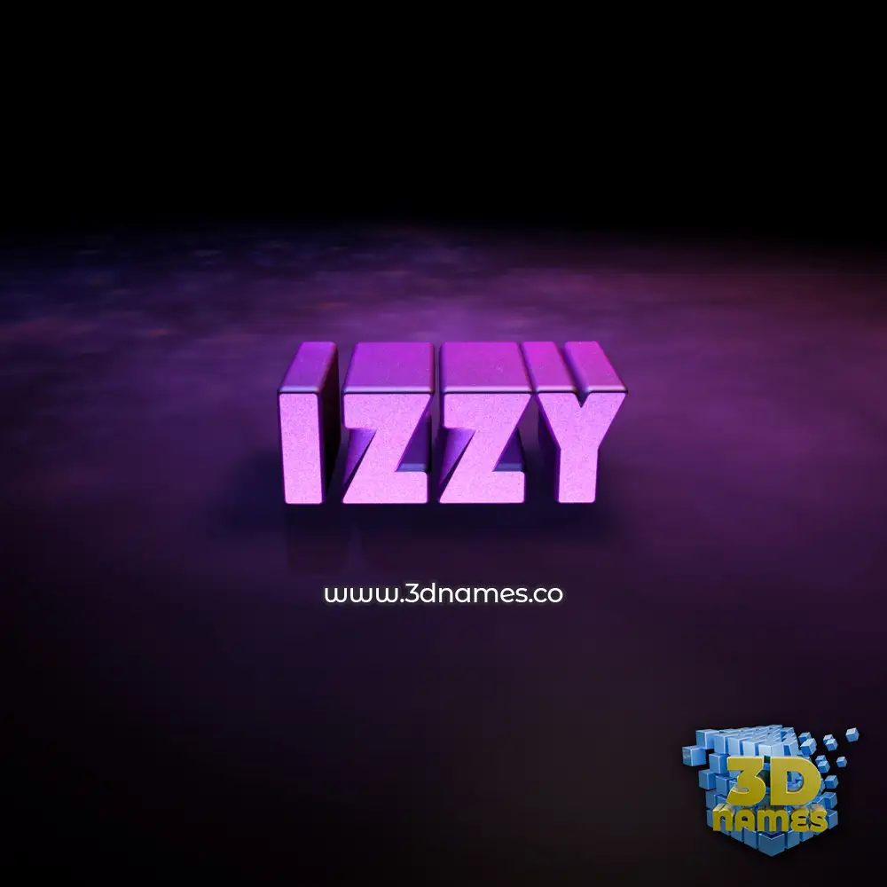 izzy in Big Purple style - 3D name wallpaper