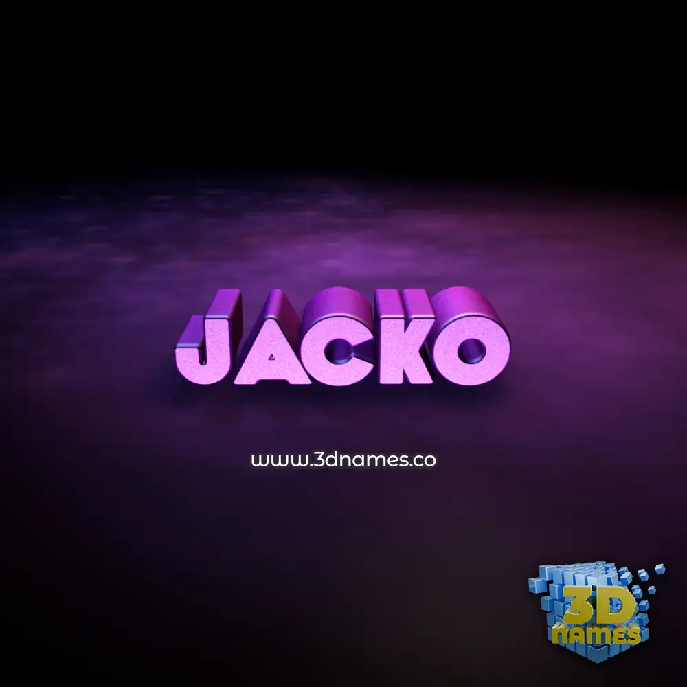 jacko in Big Purple style - 3D name wallpaper