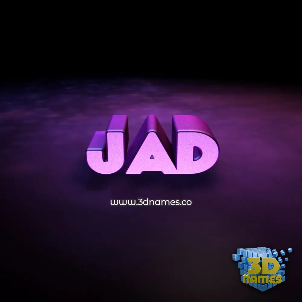 jad in Big Purple style - 3D name wallpaper