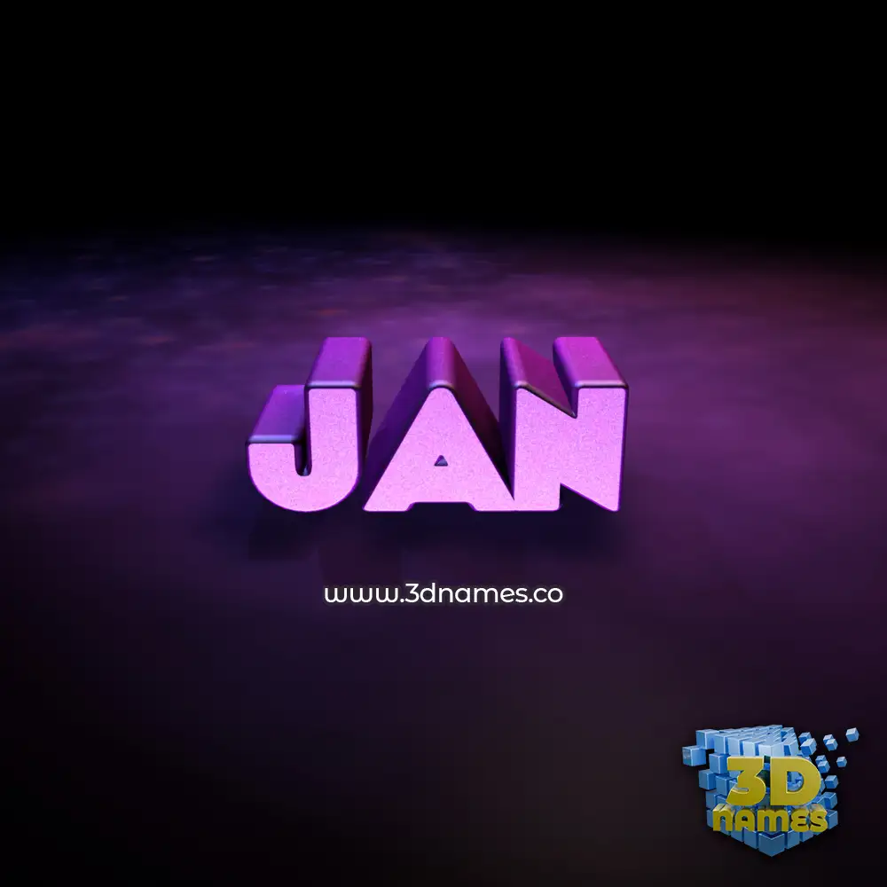 jan in Big Purple style - 3D name wallpaper