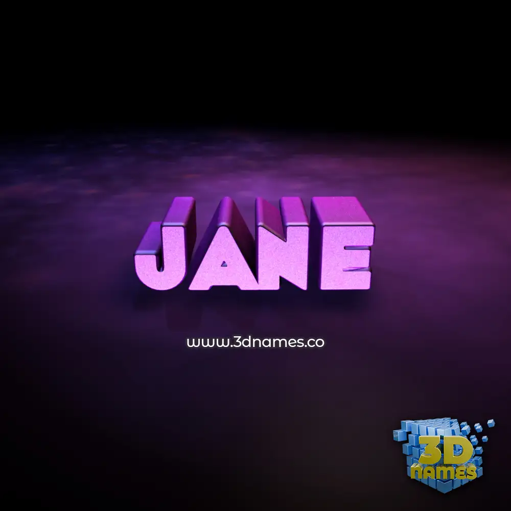 jane in Big Purple style - 3D name wallpaper