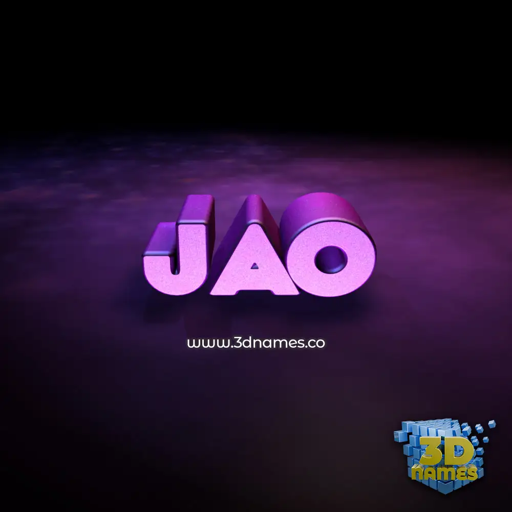 jao in Big Purple style - 3D name wallpaper