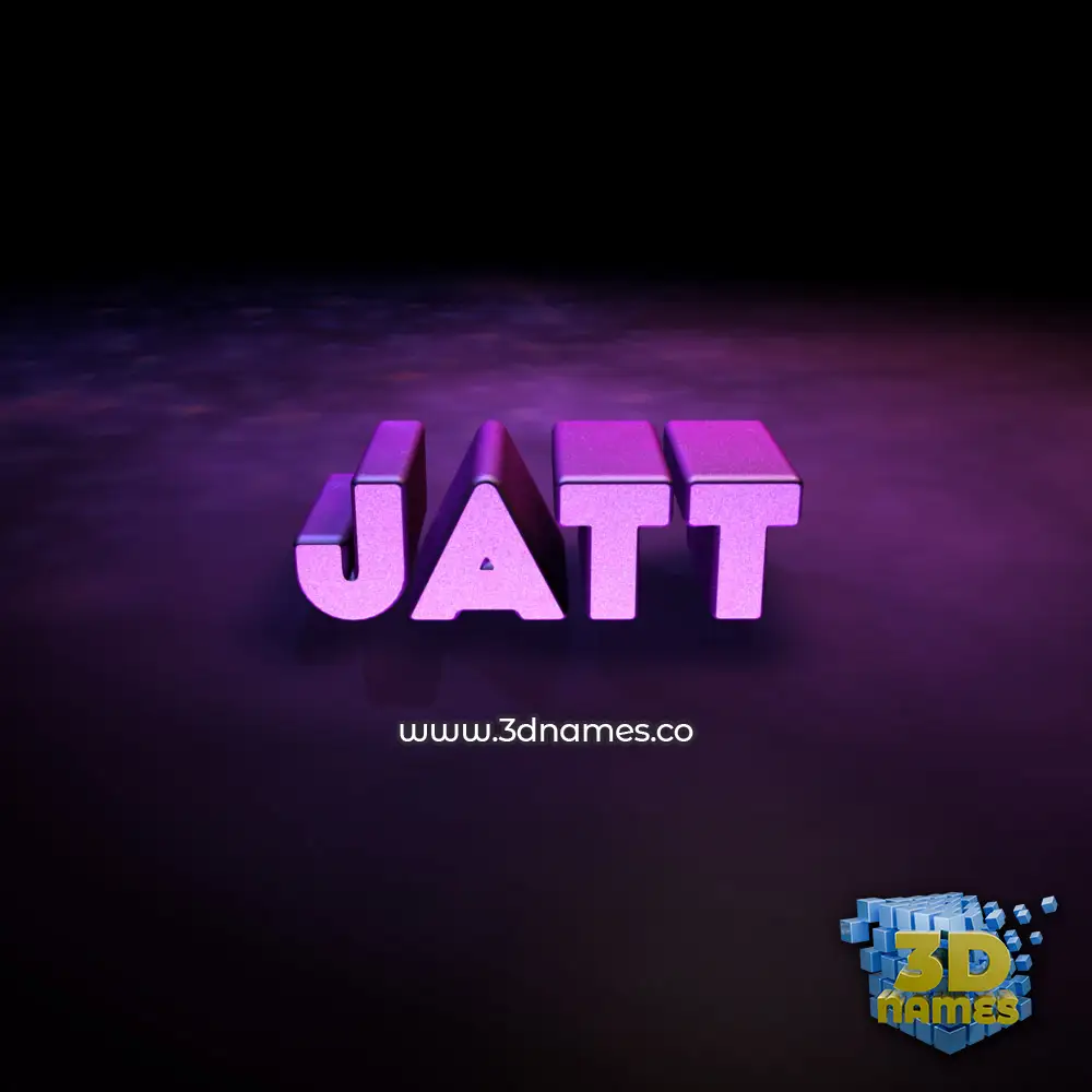 jatt in Big Purple style - 3D name wallpaper