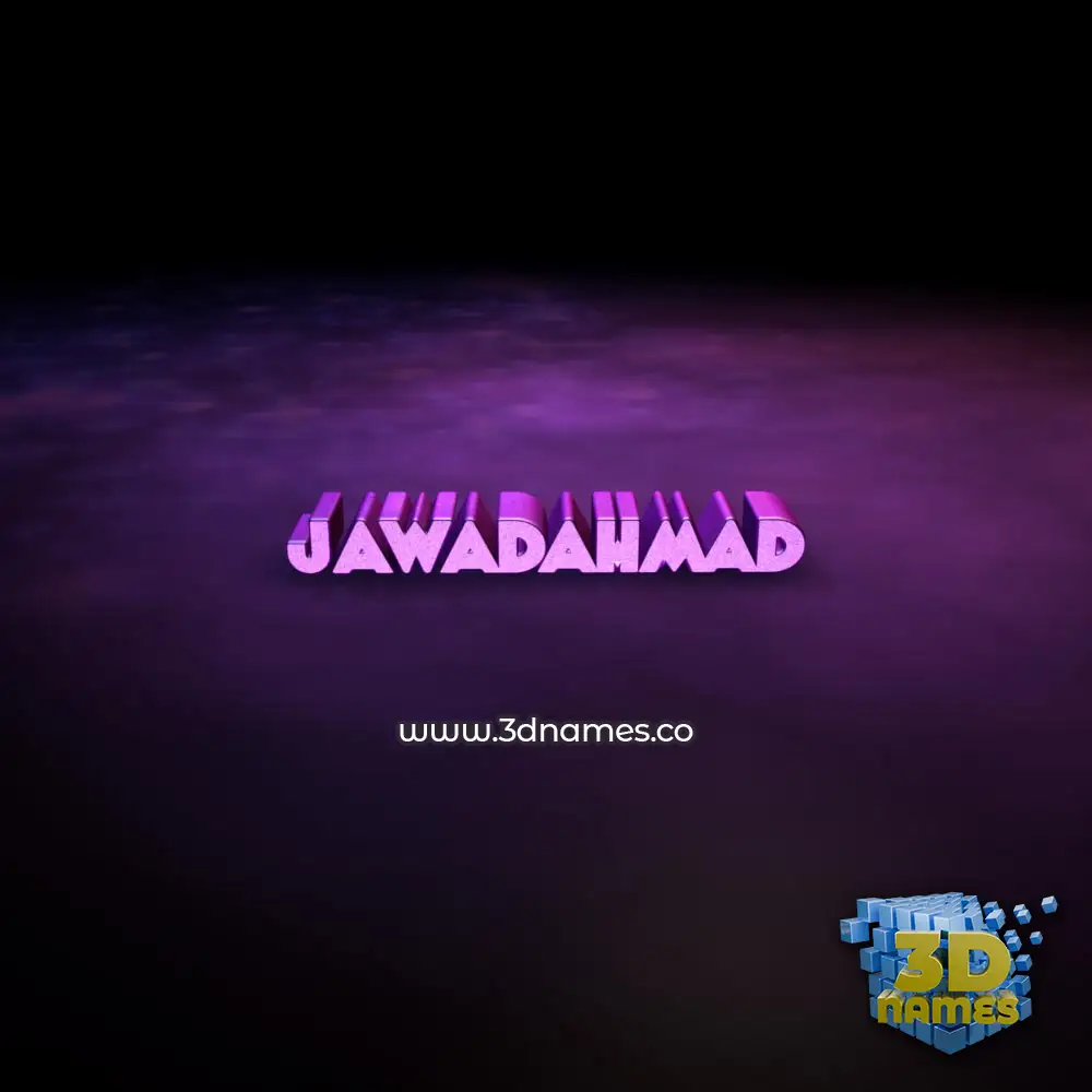jawadahmad in Big Purple style - 3D name wallpaper