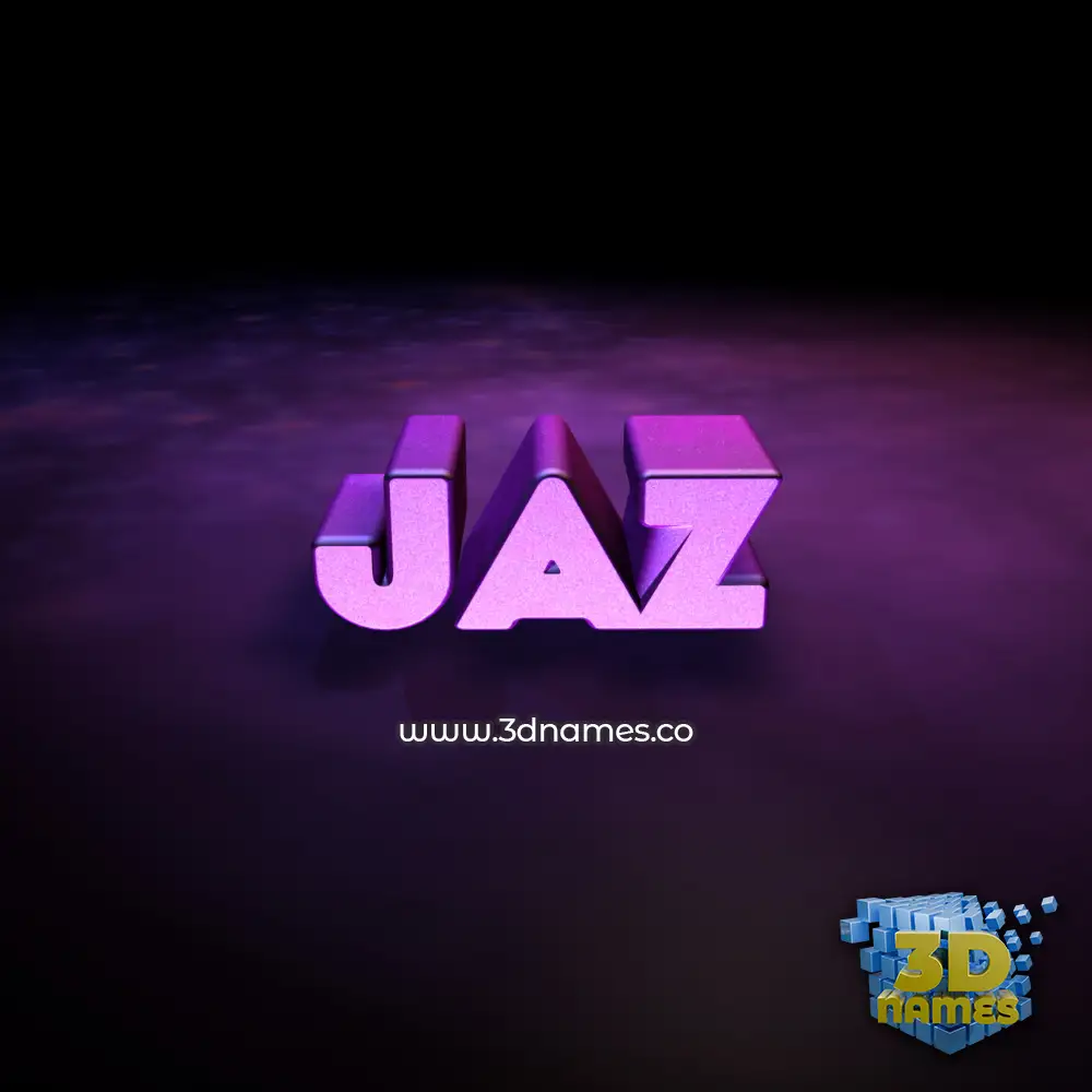 jaz in Big Purple style - 3D name wallpaper