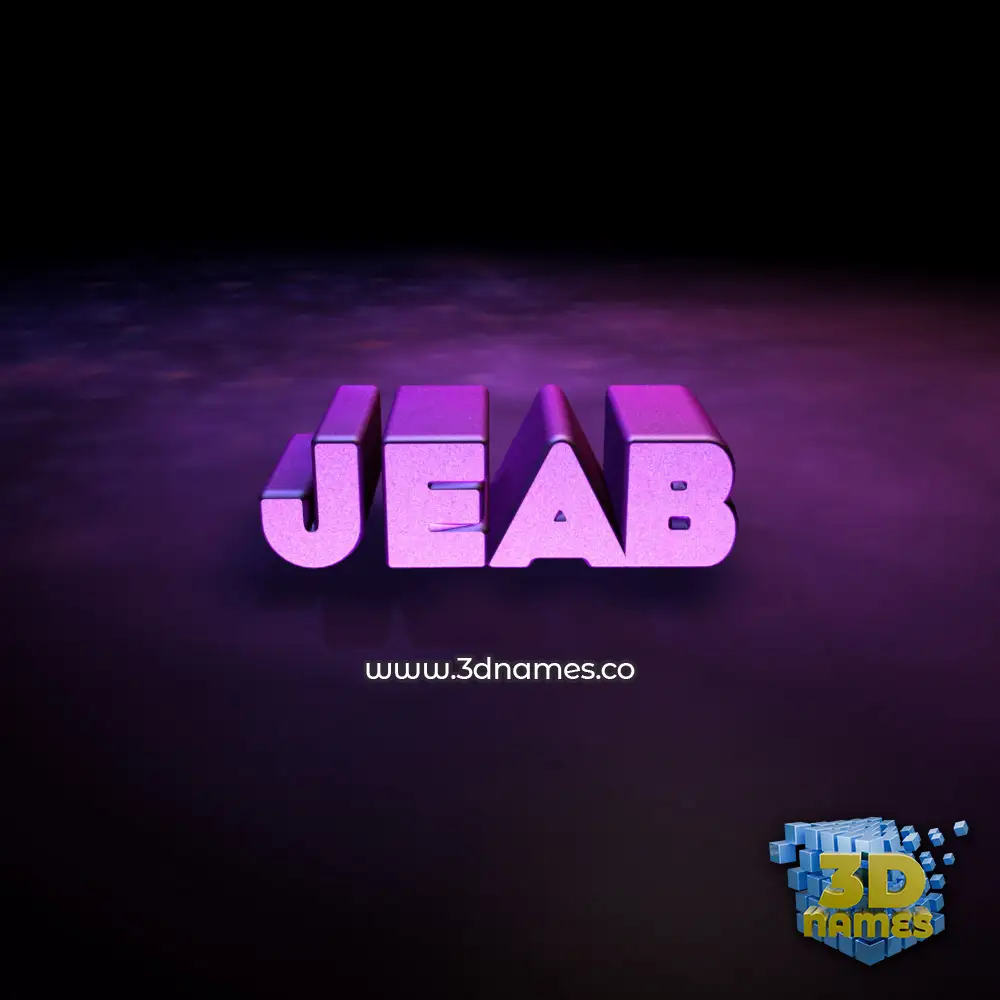 jeab in Big Purple style - 3D name wallpaper