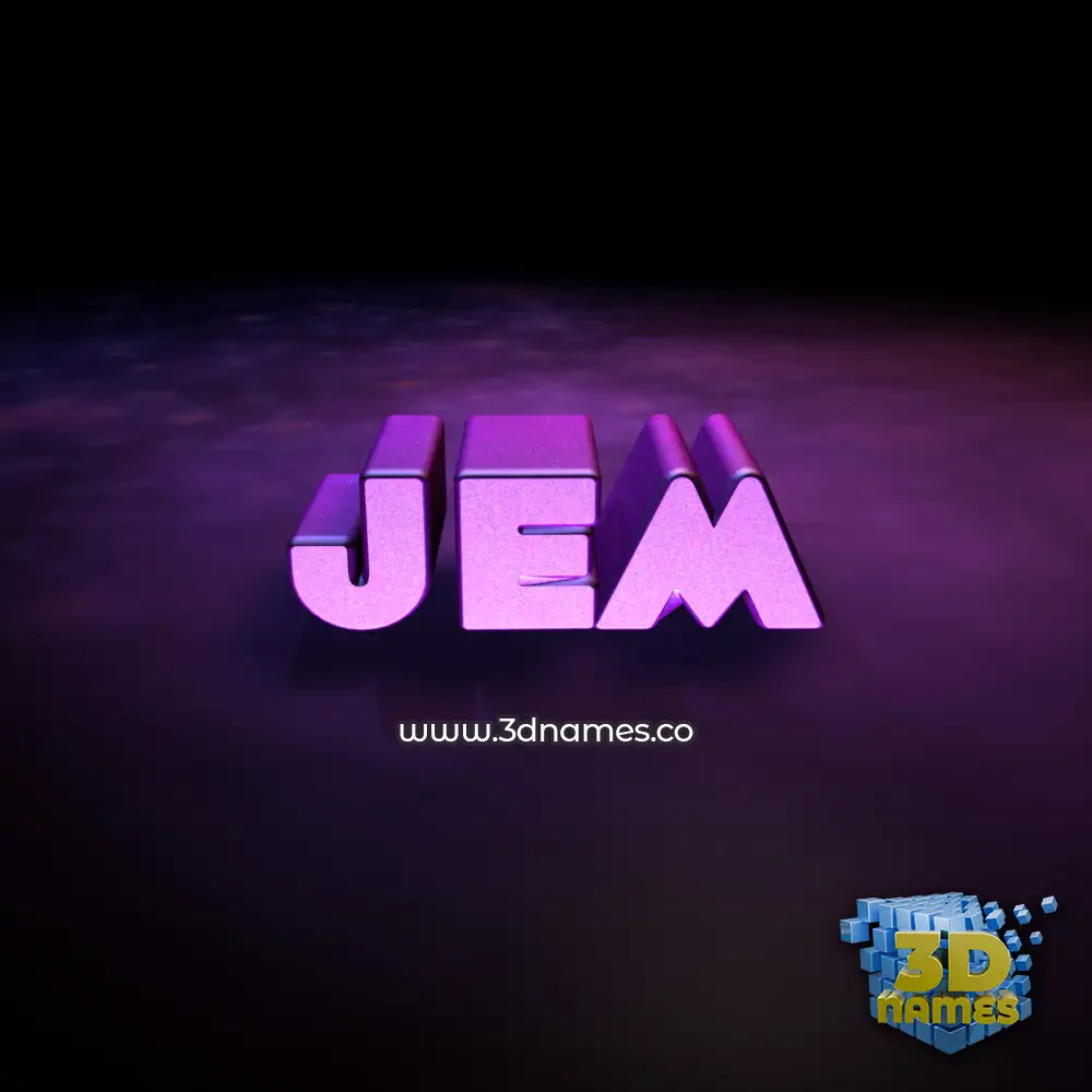 jem in Big Purple style - 3D name wallpaper