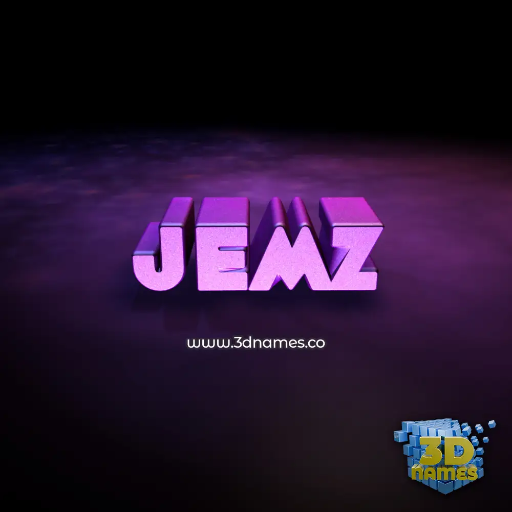 jemz in Big Purple style - 3D name wallpaper