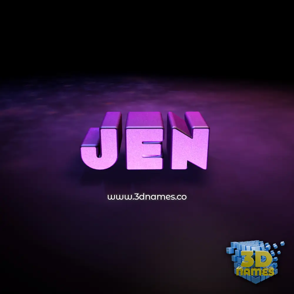 jen in Big Purple style - 3D name wallpaper