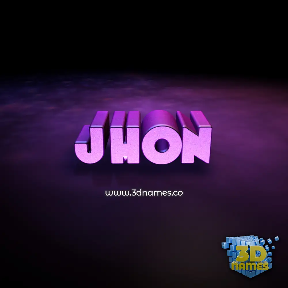 jhon in Big Purple style - 3D name wallpaper