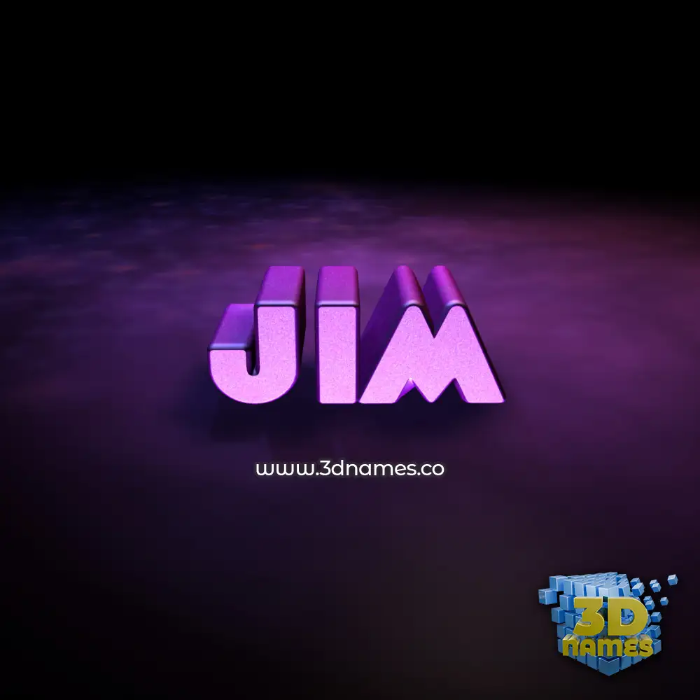 jim in Big Purple style - 3D name wallpaper