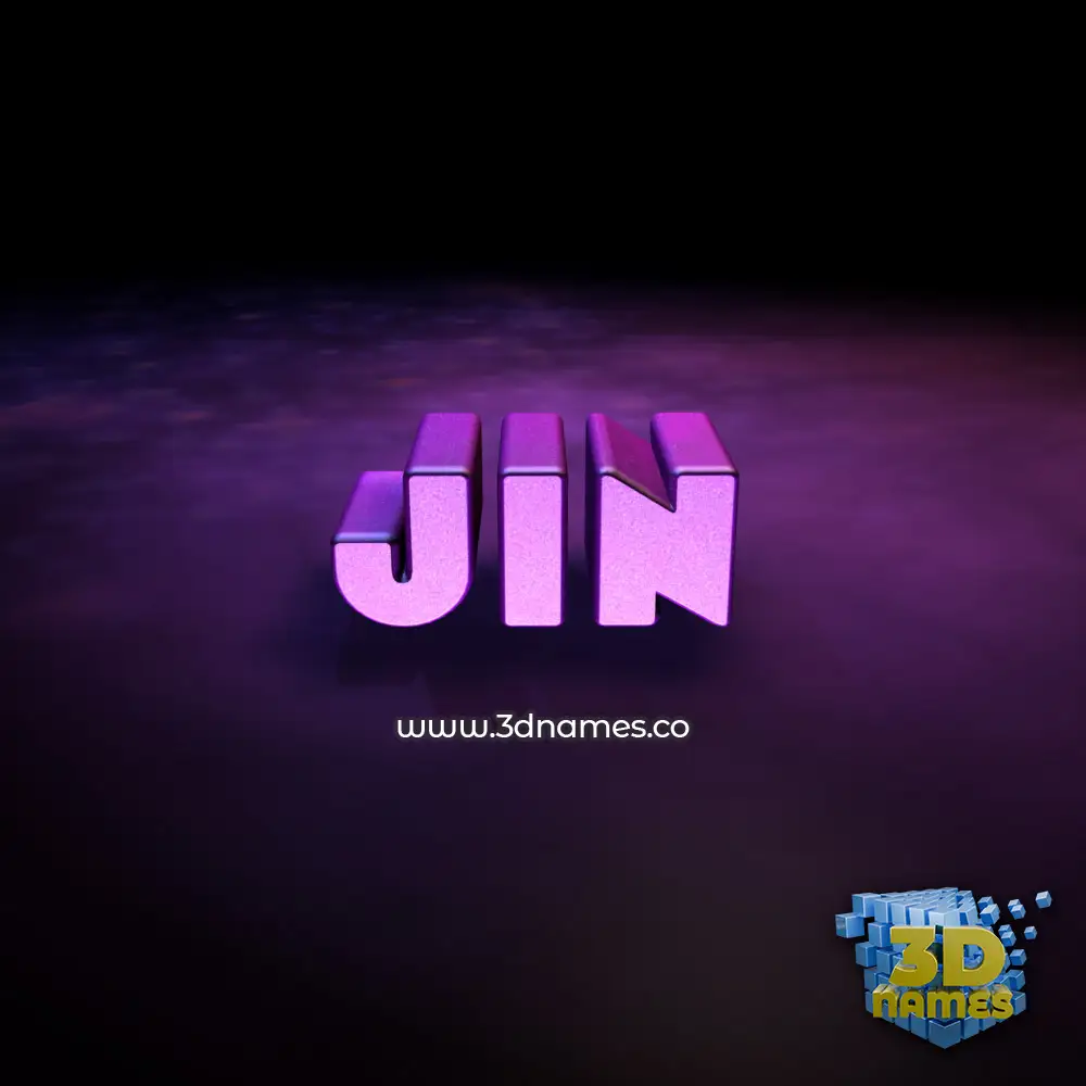 jin in Big Purple style - 3D name wallpaper