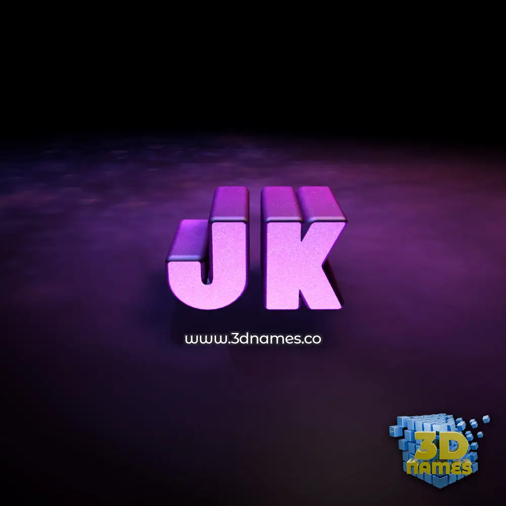 jk in Big Purple style - 3D name wallpaper