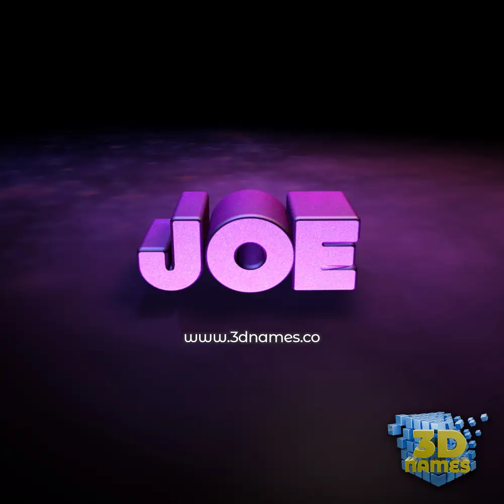 joe in Big Purple style - 3D name wallpaper