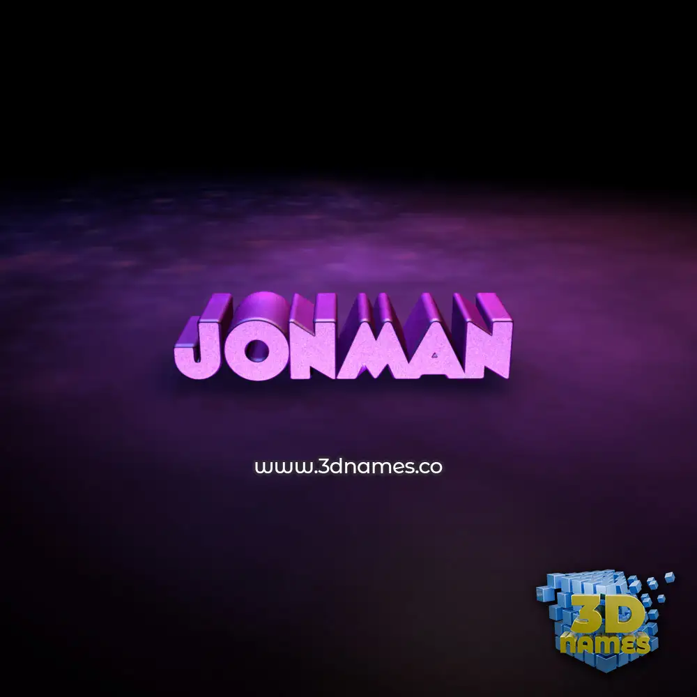 jonman in Big Purple style - 3D name wallpaper